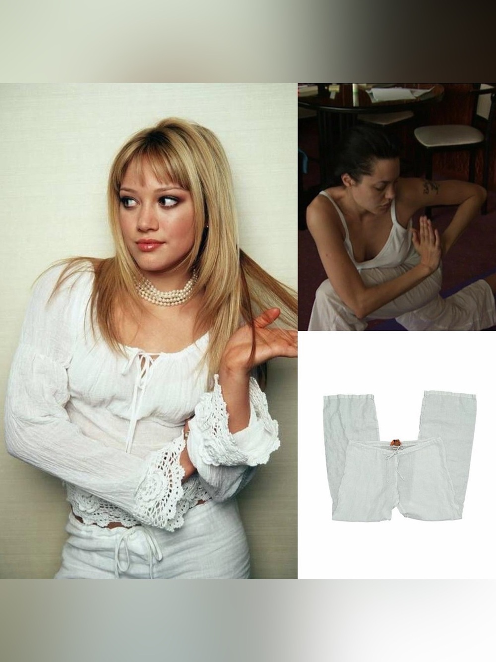Low-Rise Linen Drawstring Pants - As Seen On Hilary Duff & Angelina Jolie